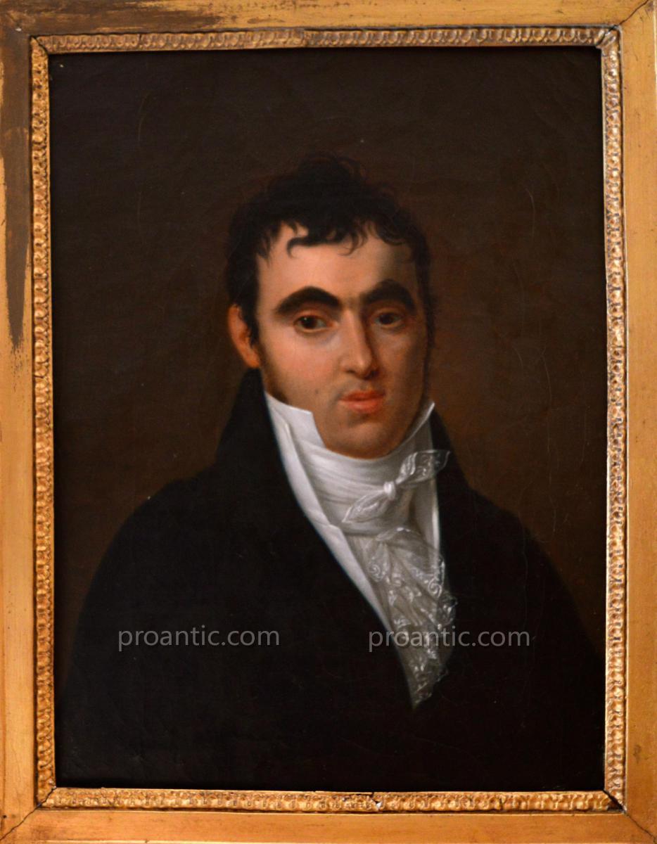 Delaplace Jacques (1767-1831) "portrait Of Mr. 1810" Napoleon Empire-photo-2