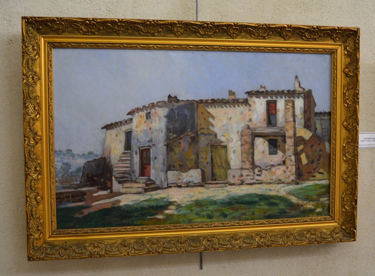 PEGURIER Auguste (1856-1936) "Mas sur les hauteurs de Saint Tropez" Var Ramatuelle Cogolin Provence-photo-2