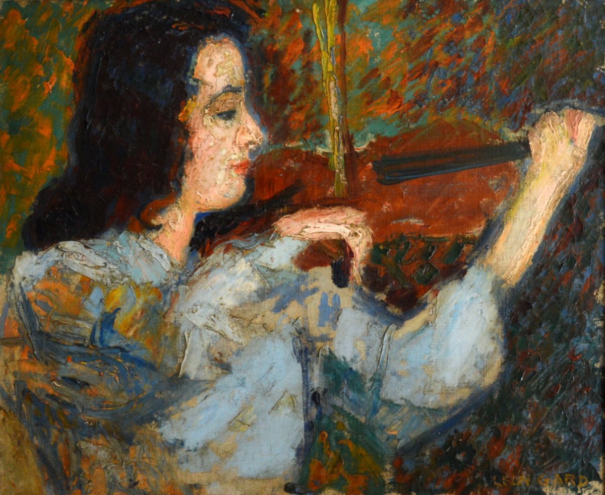 Gard Léon (1901-1979) "the Waltz Of Brahms - Portrait Of Janine Andrade" Paris Violinist Japan Beethoven Vivaldi-photo-3