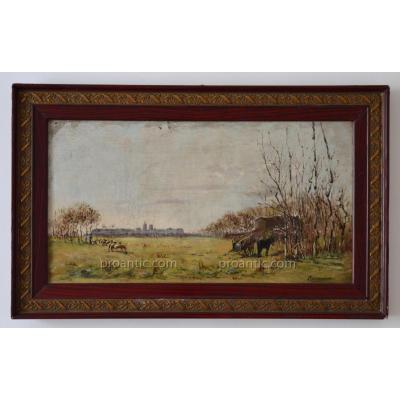 Meissonnier Joseph (1864-1943) "sheep Grazing, Mazet Reboul Avignon