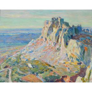 MONTAGNE Louis (1879-1960) "Les Baux de Provence" Alpilles Maussane Avignon Grivolas French