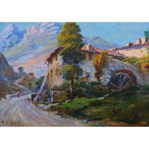 LEVERE Paul (1875-1949) « Moulin dans l'arrière pays Varois » Toulon Provence Var Bonamici Nice