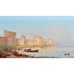 BESINE Henri (1889-1976)"Les remparts d'Aigues Mortes" Gard Camargue Montpellier Bésiné Herault