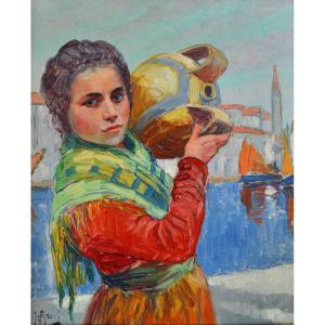 Syrovy Josef (1879-1956) "venetian Woman With A Pitcher" Prague Italy Czech Brno Paris Venice