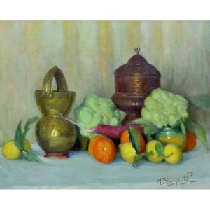 Bismouth Maurice (1891-1965) “composition With Fruits And Oriental Objects” Tunisia Tunis 