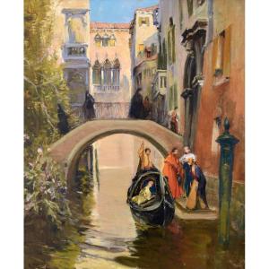 Allegre Raymond (1857-1933) “canal In Venice” Italy Provence Marseille Rialto Paris Ponte Polo