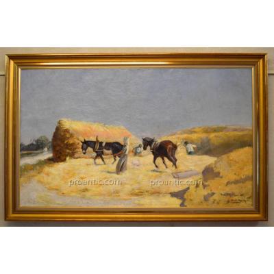 Firmin Claude (1864-1944) "haymaking In Provence, 1903" Avignon Alpilles Grivolas Marseille