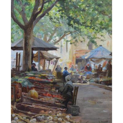 Brun Clément (1865-1920) "market Place Pie In Avignon" Provence Vaucluse Paris Grivolas