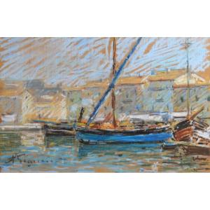 Pegurier Auguste (1856-1936) "port Of Saint-tropez" Provence Var Ramatuelle Paris South Tropez