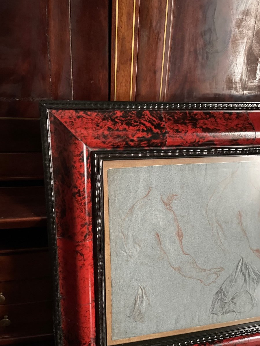 Old Frame With Sanguine Anatomy Study-photo-2