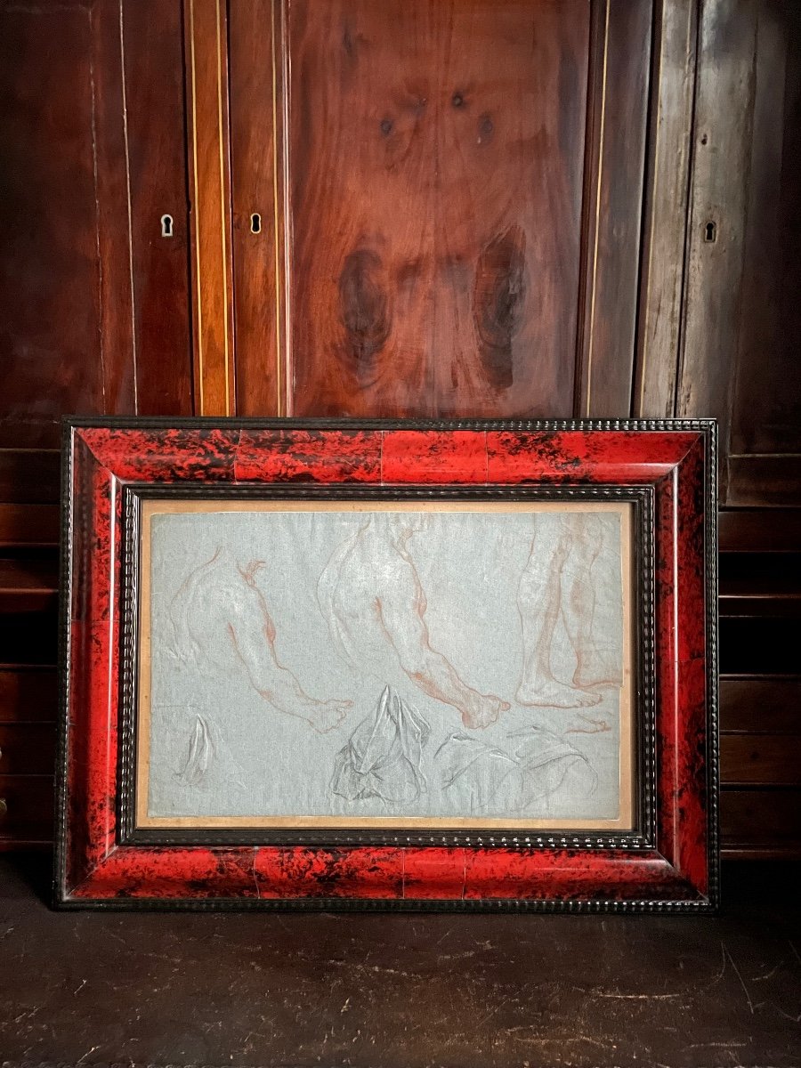 Old Frame With Sanguine Anatomy Study-photo-3