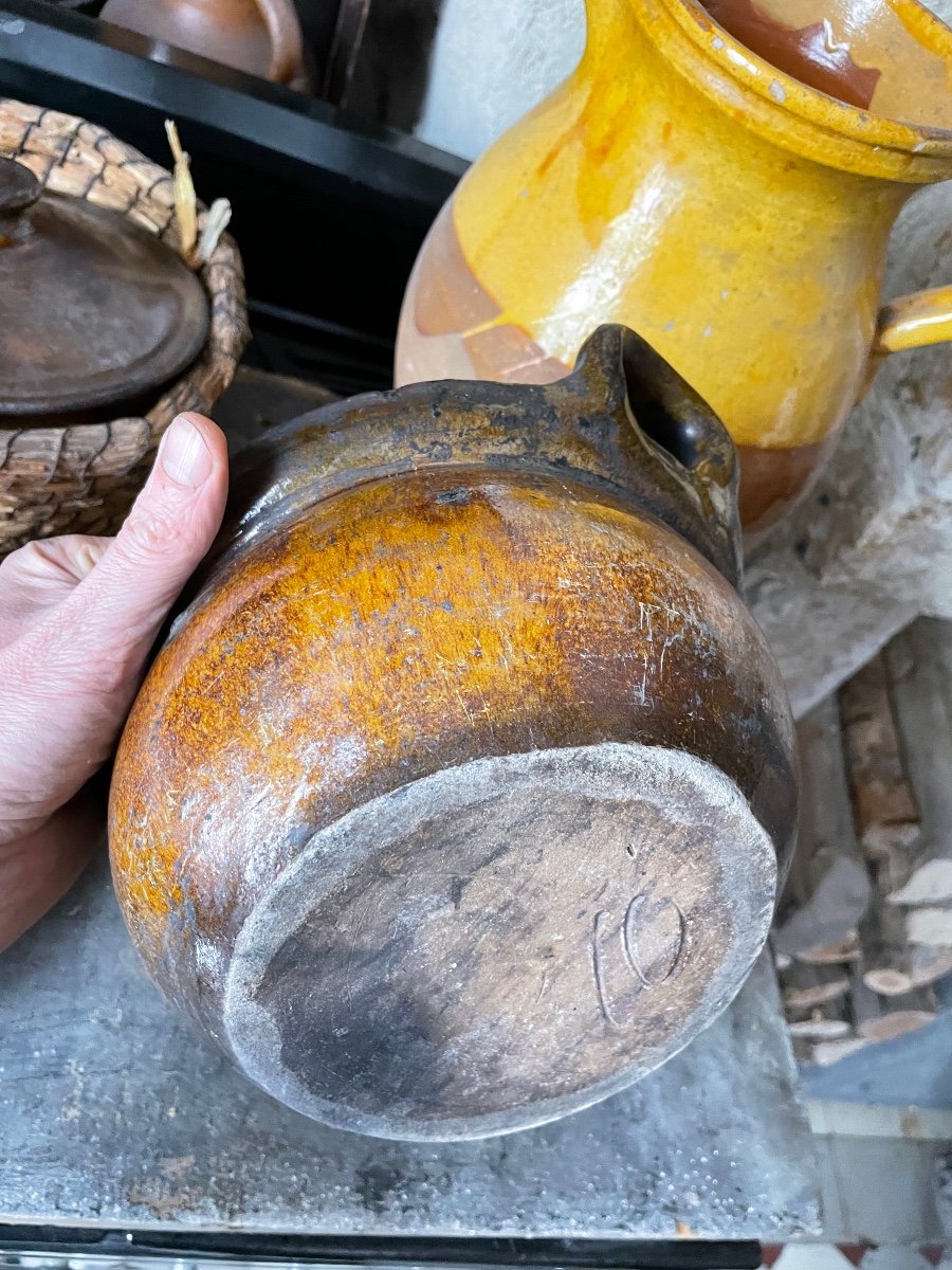 Old Terracotta Casserole With Lid-photo-1