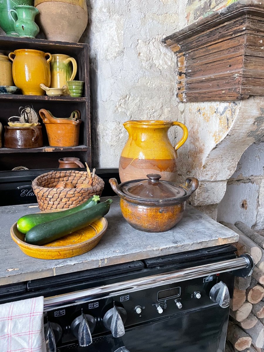 Old Terracotta Casserole With Lid