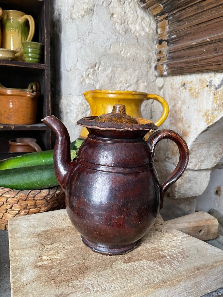 Glazed Terracotta Coffee Pot-photo-1