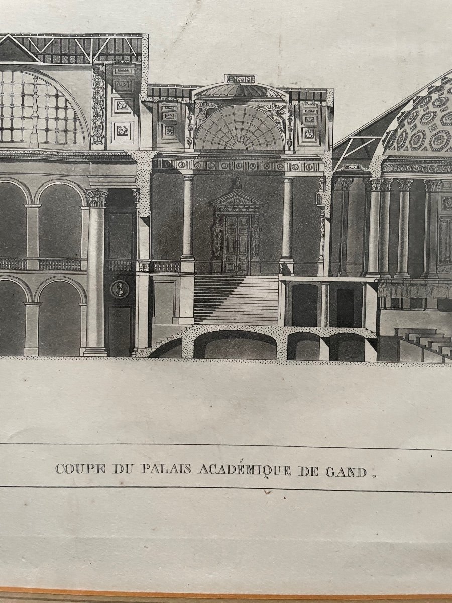 2 Engravings Of The Academic Palace Of Ghent-photo-3