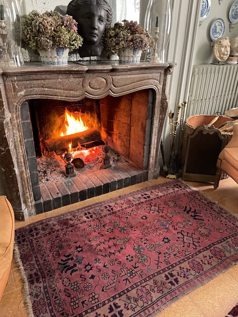 Antique Oriental Rug In Aubergine Color