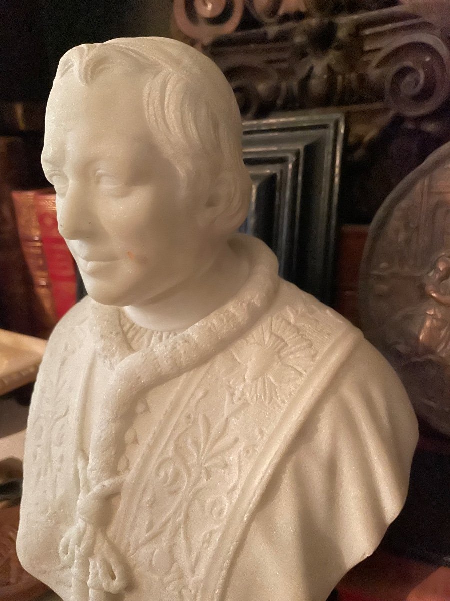 Buste En Marbre De Pius IX Par Giuseppe Benzoni-photo-2