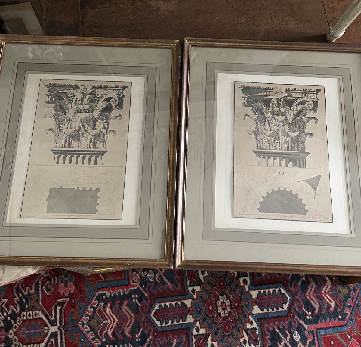 Pair Of Corinthian Column Prints-photo-2