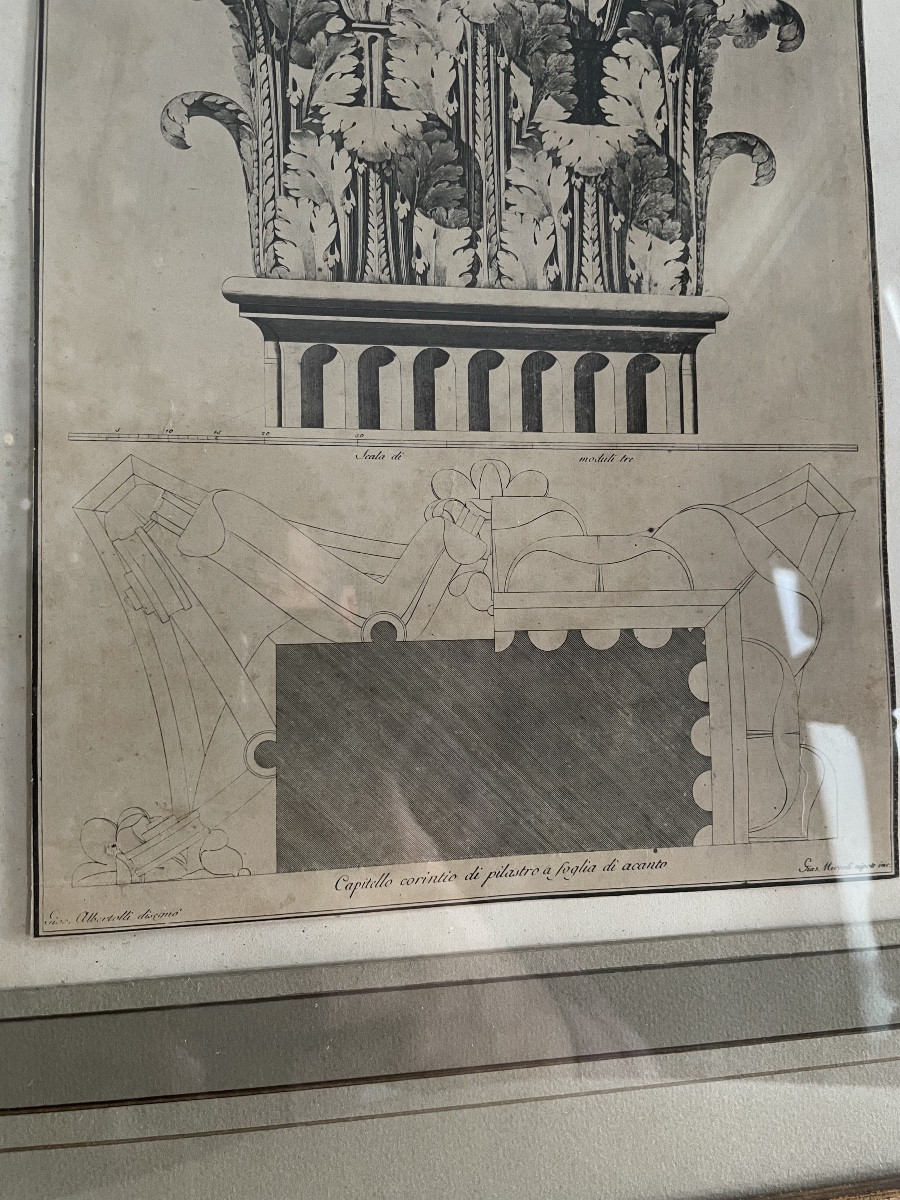 Pair Of Corinthian Column Prints-photo-4