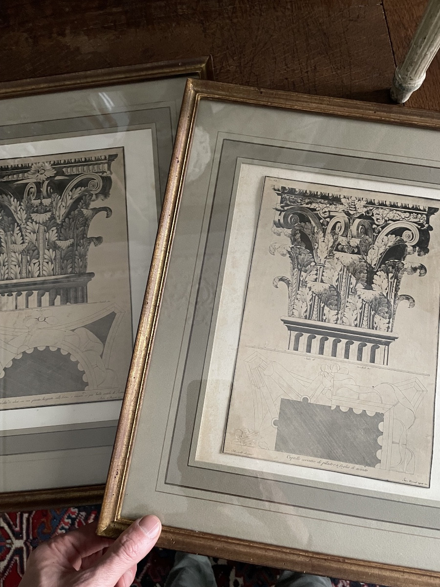 Pair Of Corinthian Column Prints-photo-1