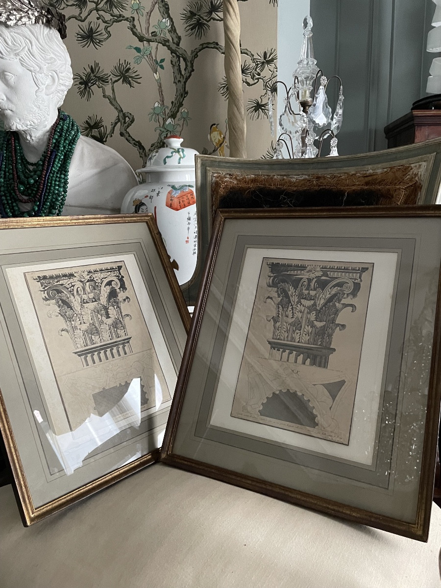 Pair Of Corinthian Column Prints