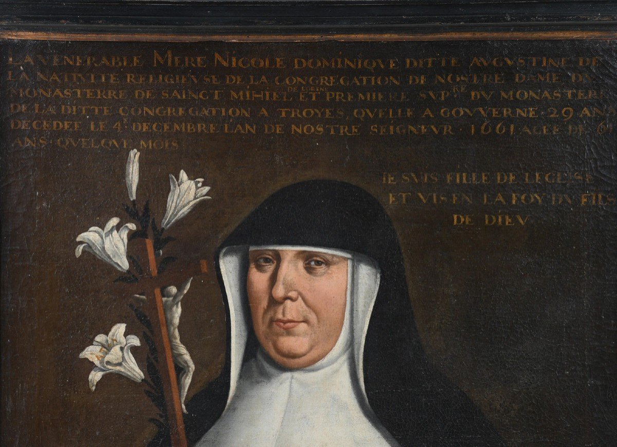 17th Century Portrait Of Nun With Crucifix-photo-2