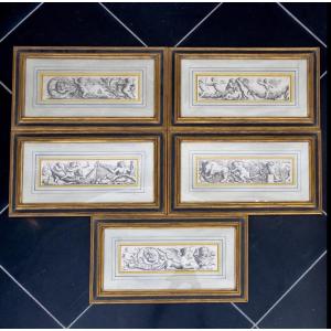 Lot Of 5 Framed Allegorical Engravings