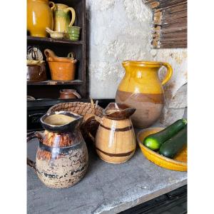 Pair Of Varnished Terracotta Pitcher