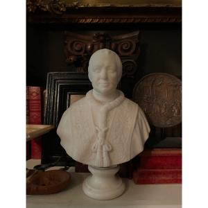 Marble Bust Of Pius IX By Giuseppe Benzoni