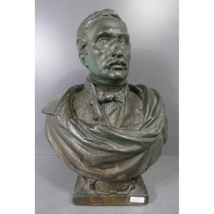 Painted Plaster Bust Abel De Pujol