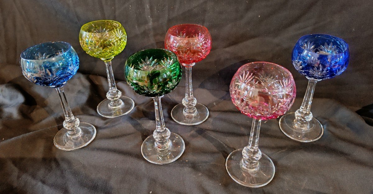 Set Of 6 Crystal Liqueur Glasses 