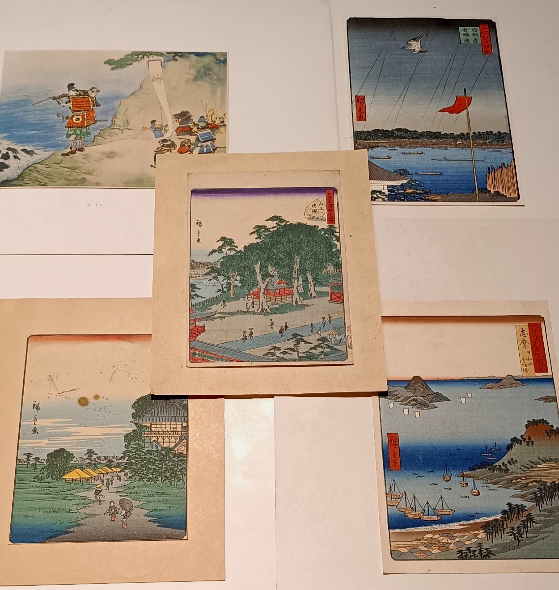 Beautiful Set Of Five Prints After Utagawa Hiroschide 