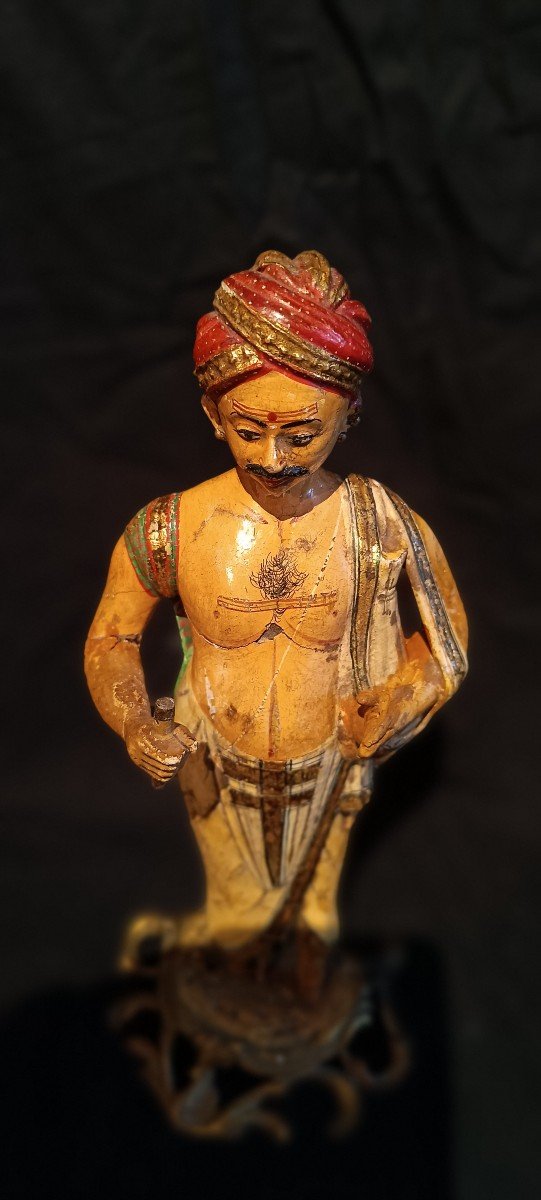 Figurine Indienne Bois Sculpté-photo-4