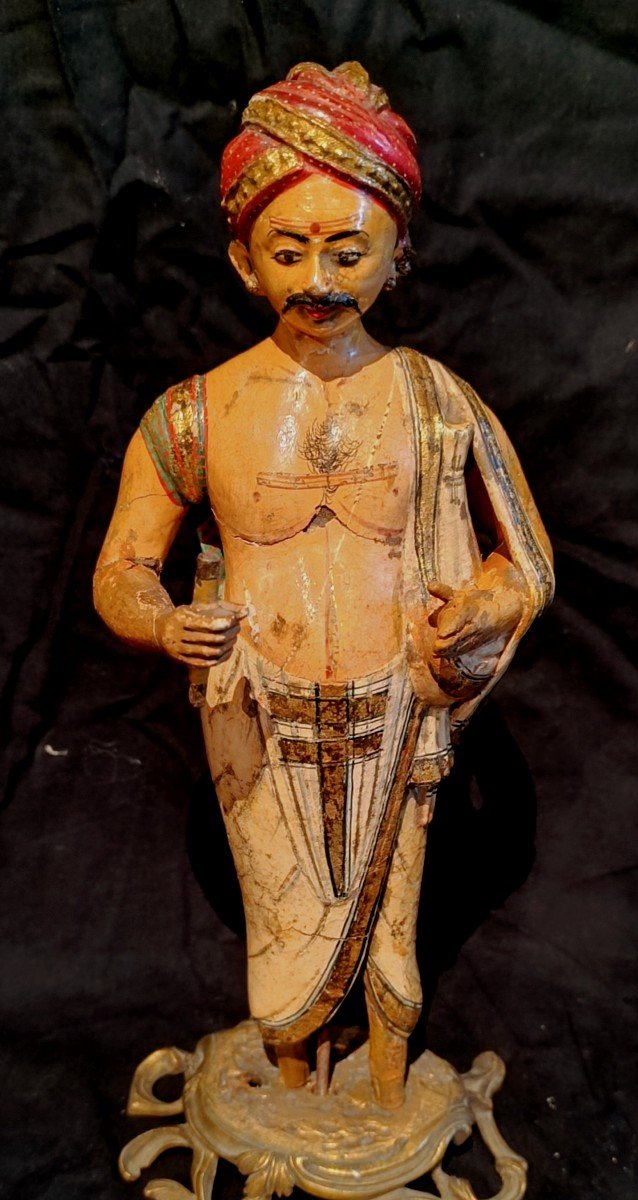 Figurine Indienne Bois Sculpté