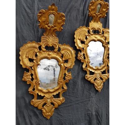 Paire De Miroirs Italiens , Venise, XIX 