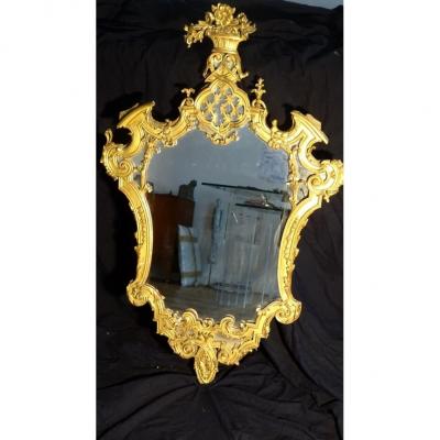 Golden Stucco Mirror Northern Italy