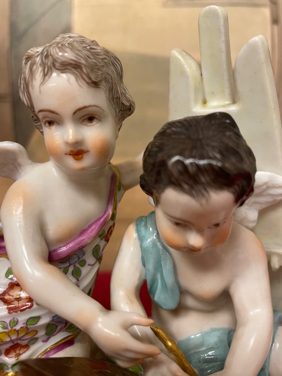 Pair Of Putti Porcelain Scenes "the Arts" And "the Sciences" Attributed To Samson-photo-3