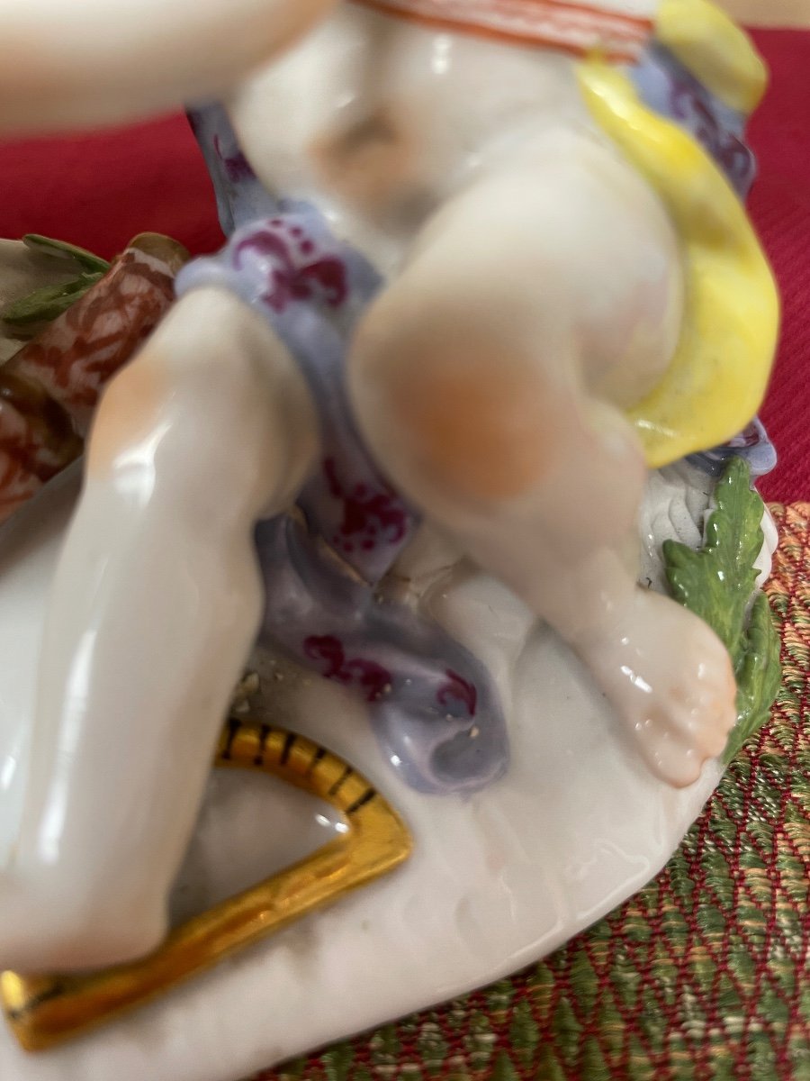 Pair Of Putti Porcelain Scenes "the Arts" And "the Sciences" Attributed To Samson-photo-2