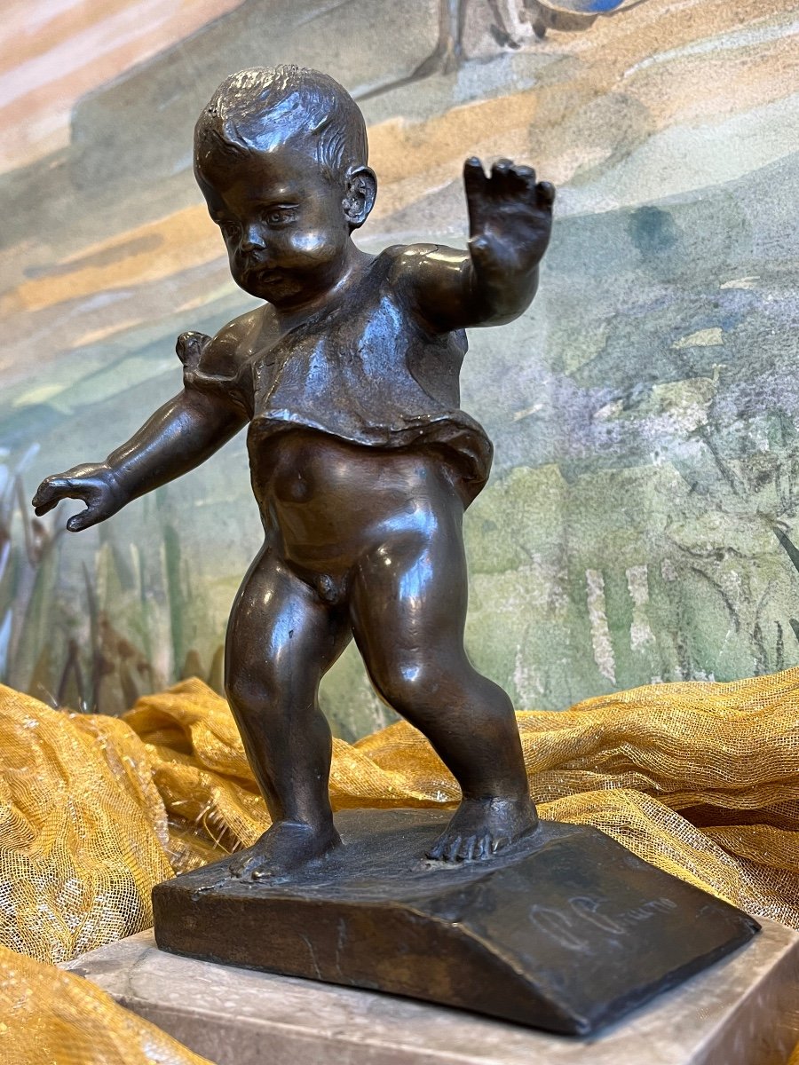 Bronze Pietro Piraino "the First Steps"-photo-3