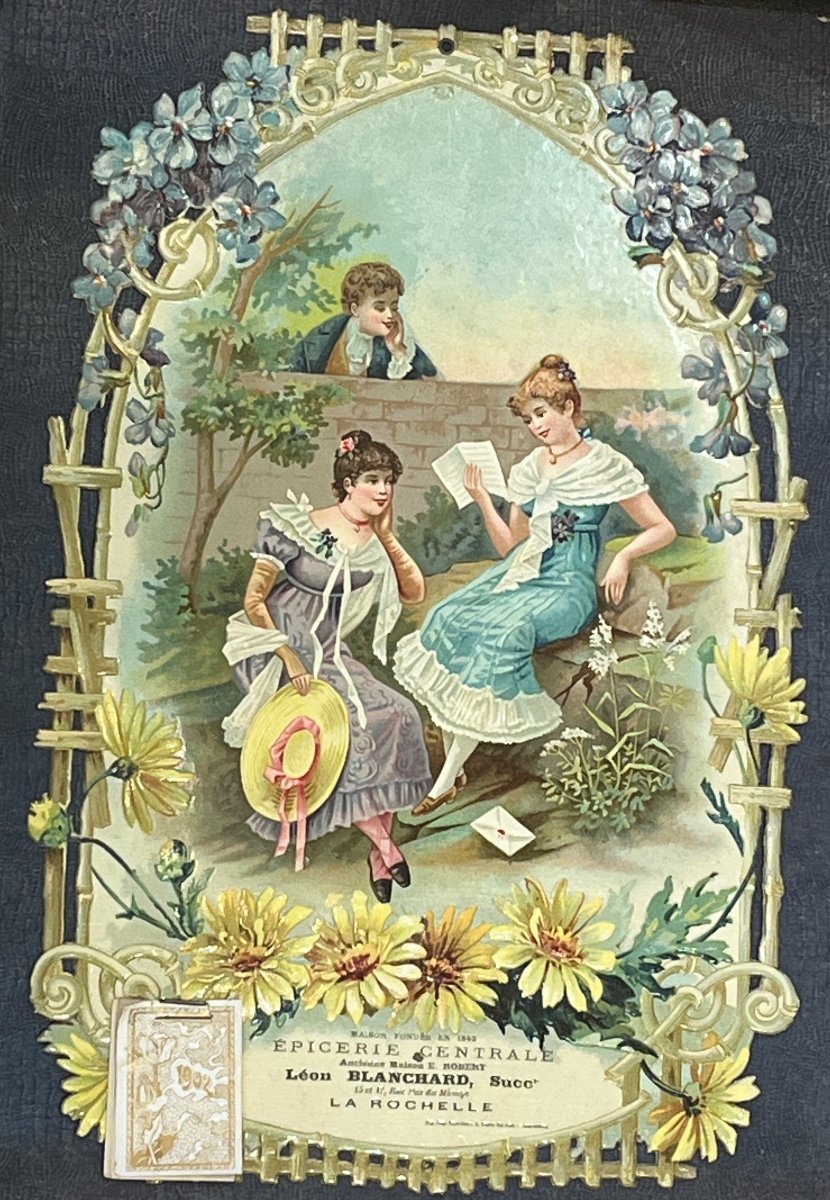  Paire De Chromolithographies Françaises Anciennes Pour La Compagnie Léon Blanchard-photo-4