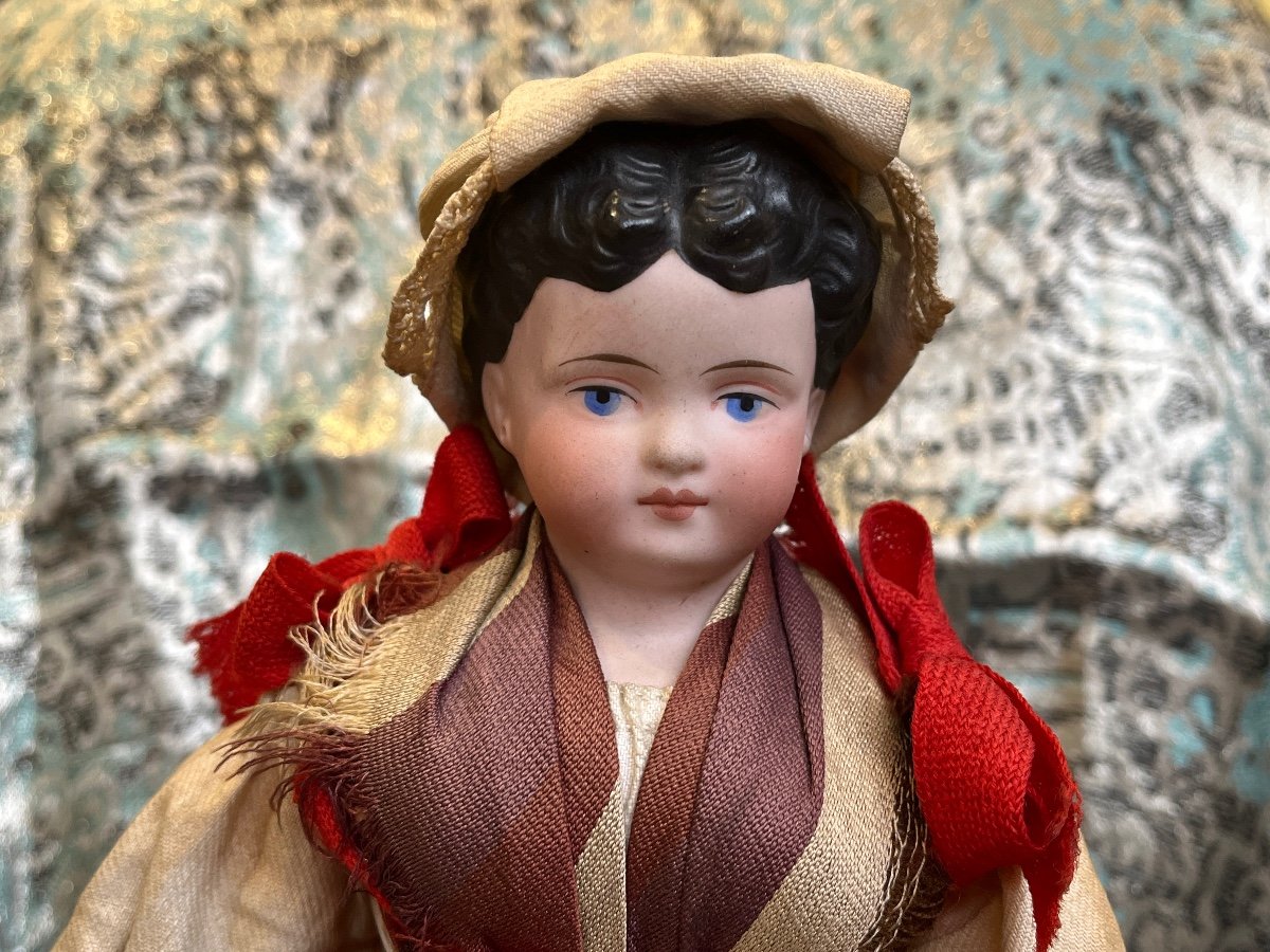 Antique German Bisque Head Doll By Simon & Halbig In Folk Costume-photo-2