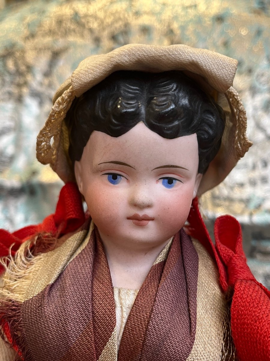 Antique German Bisque Head Doll By Simon & Halbig In Folk Costume-photo-3