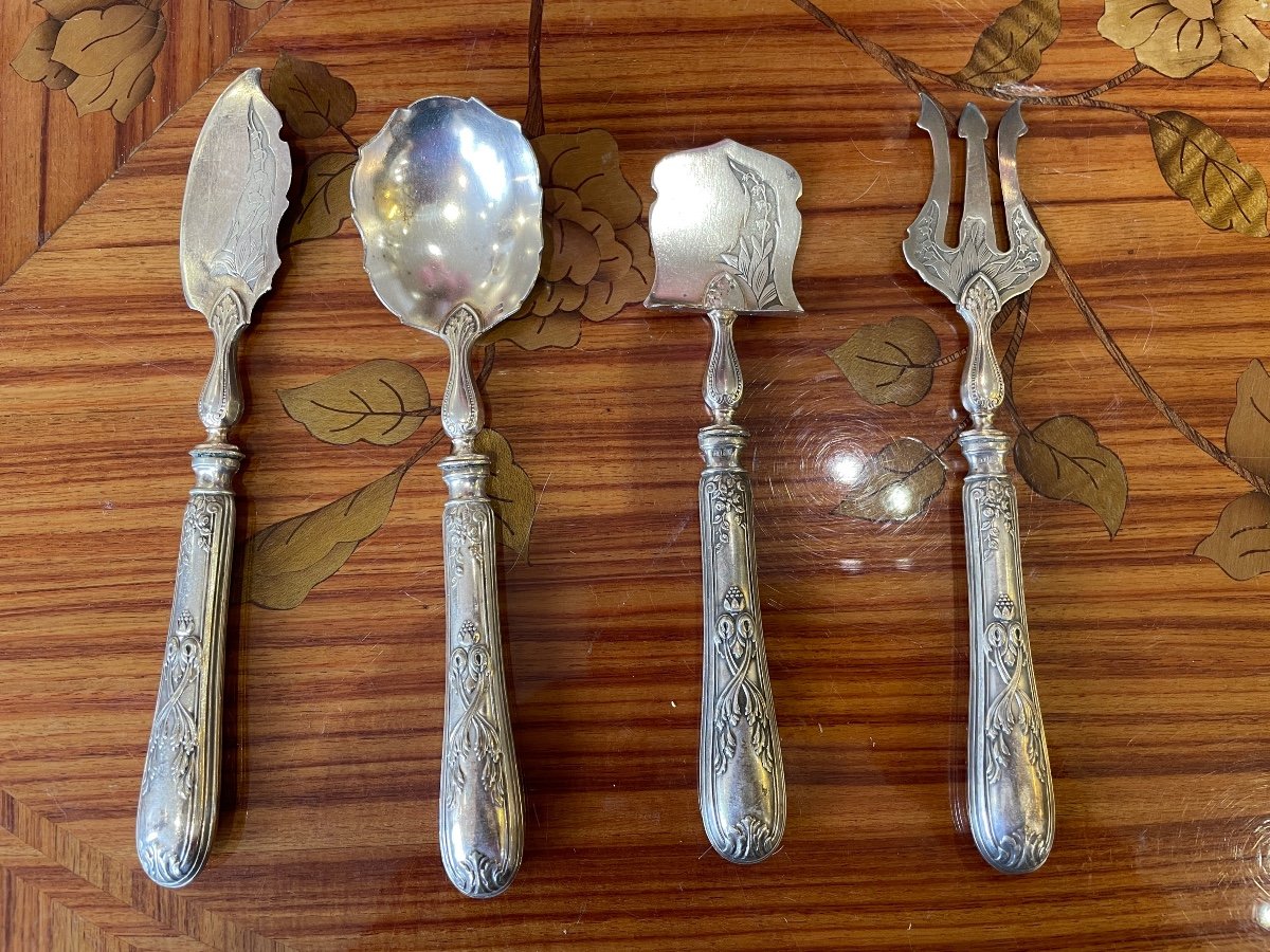 Art Nouveau Silver Plated Dessert Service-photo-2