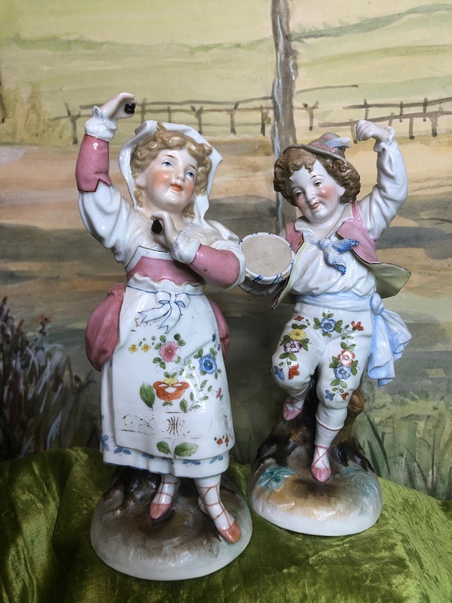 Paire De Danseurs Champêtres En Porcelaine Conta & Boehme