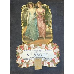 Antique French Advertising Chromolithograph For The V.ve Sagot Company