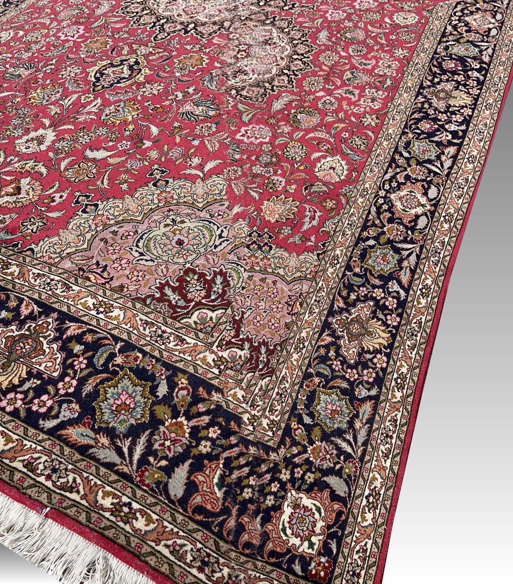 Tapis d'Orient Iran Tabriz (60 Raj) Laine et Soie : 2.05 X 3.05 Mètres-photo-2