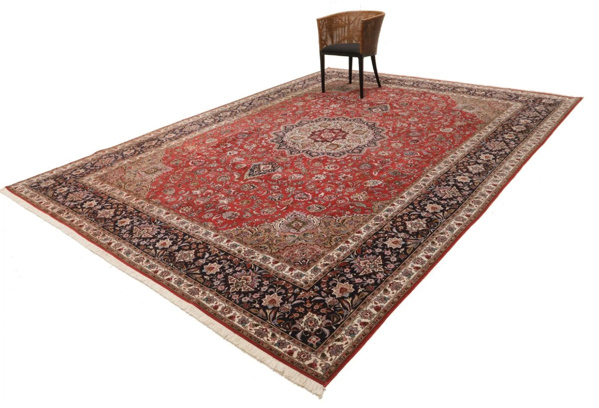 Tapis d'Orient Iran Tabriz (60 Raj) Laine et Soie : 2.05 X 3.05 Mètres-photo-7