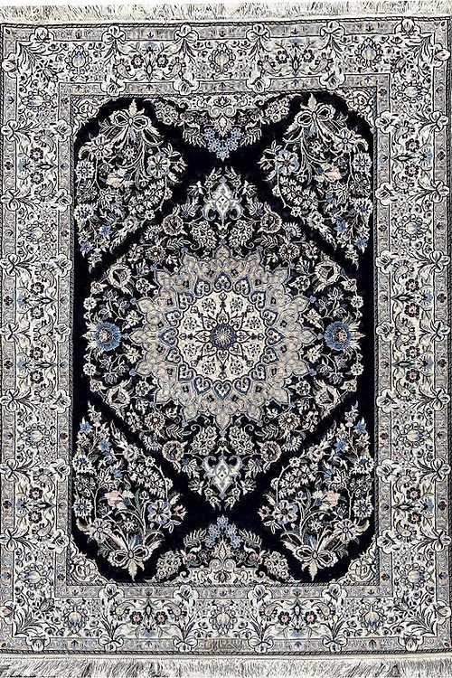 Tapis d'Orient Naïn Laine et Soie signé Habibian  Iran  : 1.06  X 1.60 Mètres