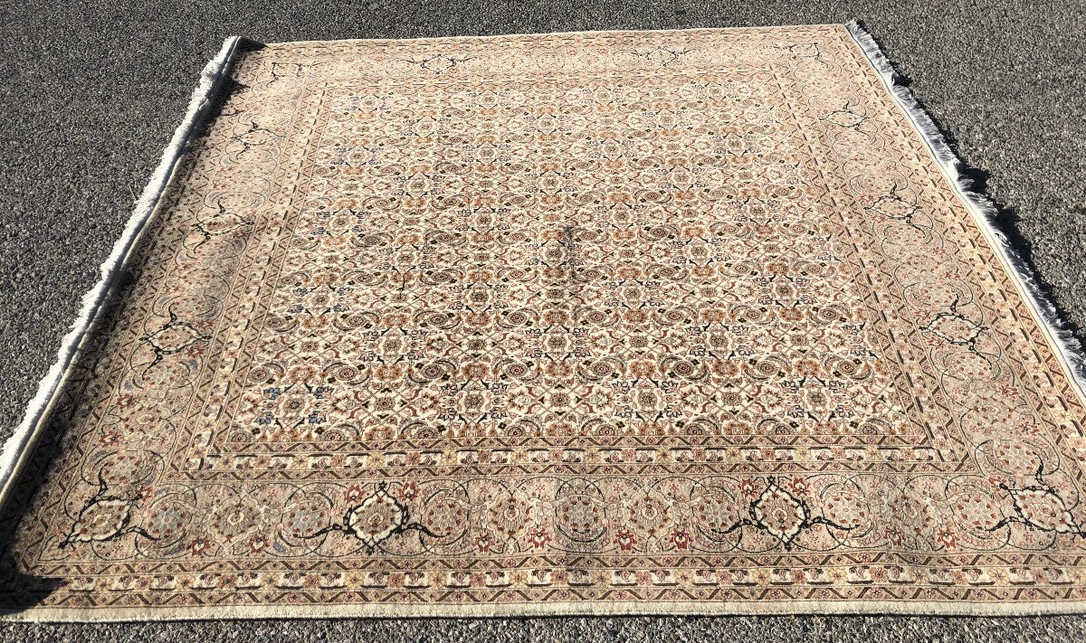     Tapis d'Orient Iran Tabriz Laine Et Soie : 2.00  X 2.00 M-photo-2