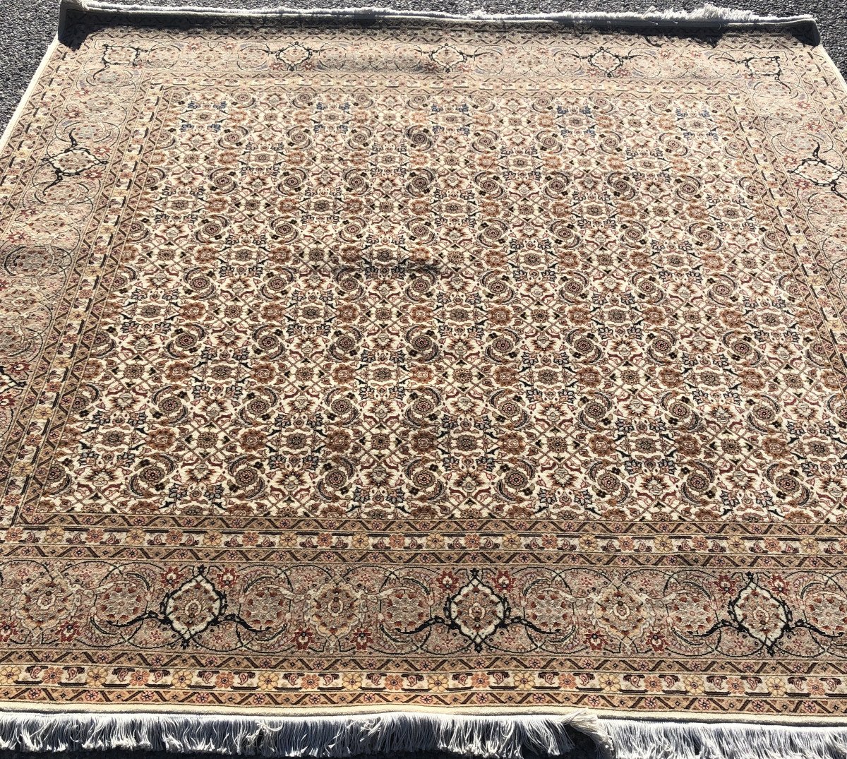     Tapis d'Orient Iran Tabriz Laine Et Soie : 2.00  X 2.00 M-photo-3